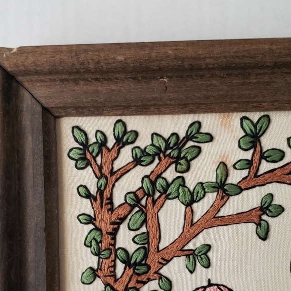 Framed Embroidery Nursery Vintage 15" x 14" - Picture 2 of 8